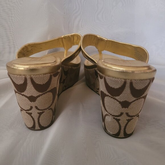 Coach Metallic Gold Women's Sandals - Picture 6 of 12